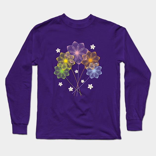 Blooming Flowers Long Sleeve T-Shirt by QueenieLamb